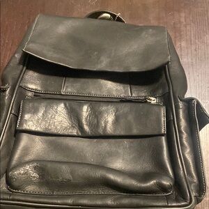 Tignanello Black Backpack Smooth Leather Everyday